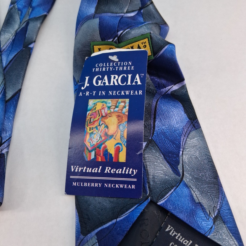J.‎ Garcia Necktie Mens OS Blue Virtual Reality Collection 14 Silk Abstract Art